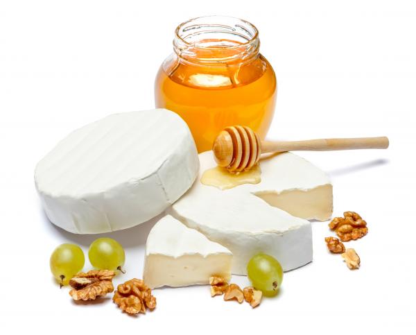 Cheese, fruit, nuts  and honey