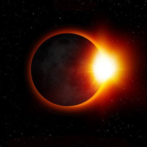 Massive Solar Eclipse occurring in space.